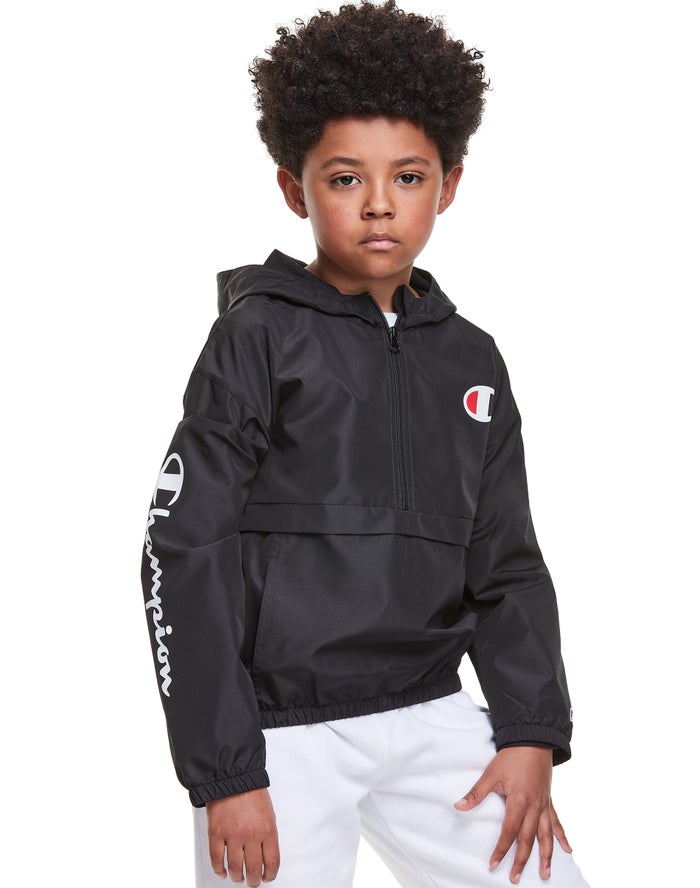 Champion Windbreaker C Logo - Tytön Mustat Takki - Suomi 8950143-HD